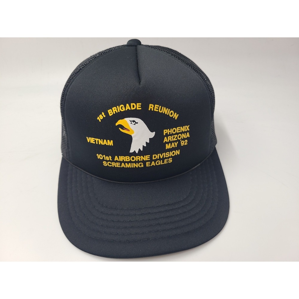 Vintage 1st Brigade Reunion 101st Airborne Vietnam Mesh Trucker Snapback Hat Cap